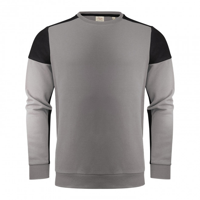 SWEAT COL ROND MIXTE PERSONNALISABLE 'PRIME SWEAT ROND' - gris/noir