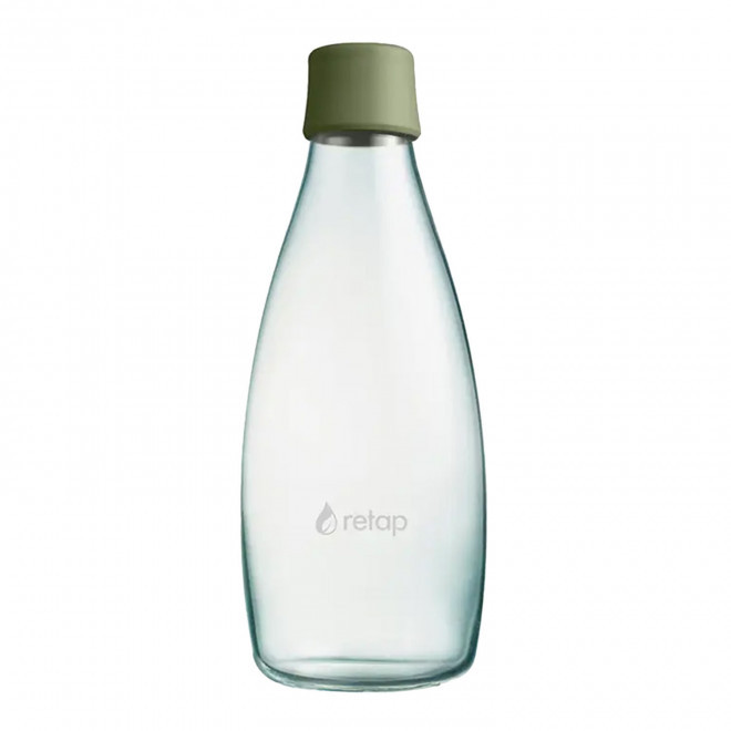 BOUTEILLE VERRE 800ML PERSONNALISABLE 'ORIGINAL 08' - vert militaire