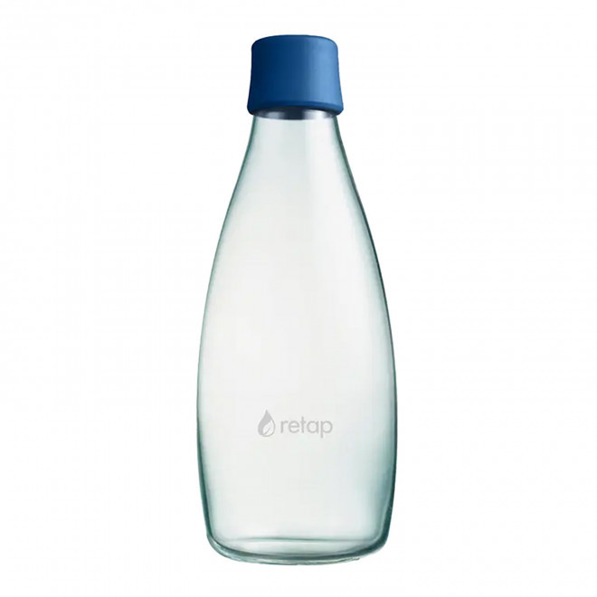 BOUTEILLE VERRE 800ML PERSONNALISABLE 'ORIGINAL 08' - bleu foncé