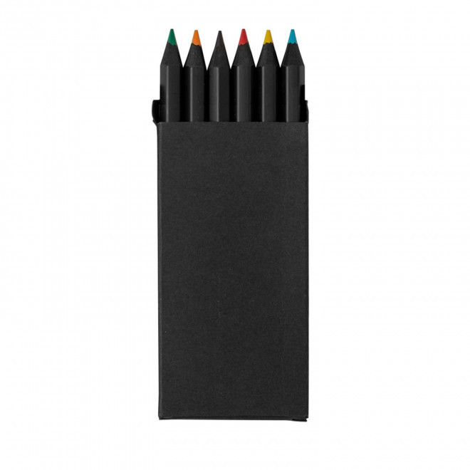 SET DE CRAYONS DE COULEUR PERSONNALISABLE 'CORDOU BLACK' - noir