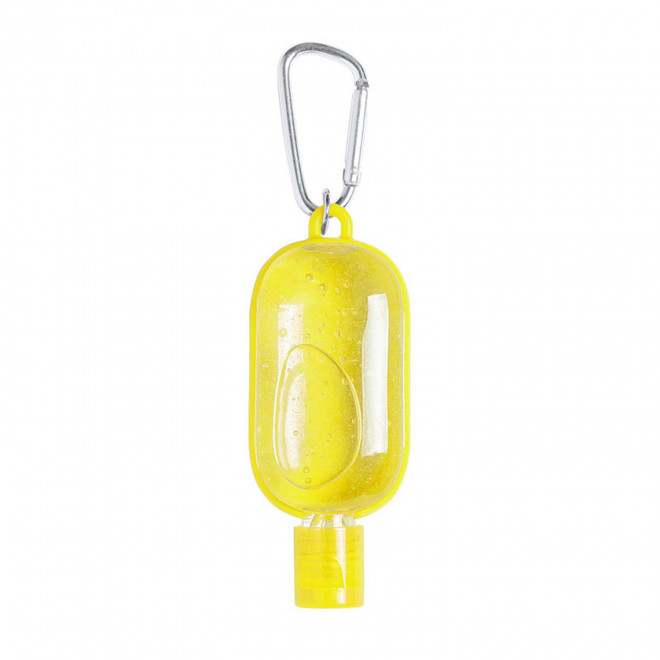 PORTE CLE GEL DESNFECTANT PERSONNALISABLE 'ANDIE' - jaune