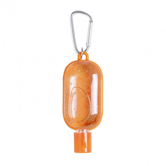 PORTE CLE GEL DESNFECTANT PERSONNALISABLE 'ANDIE' - orange