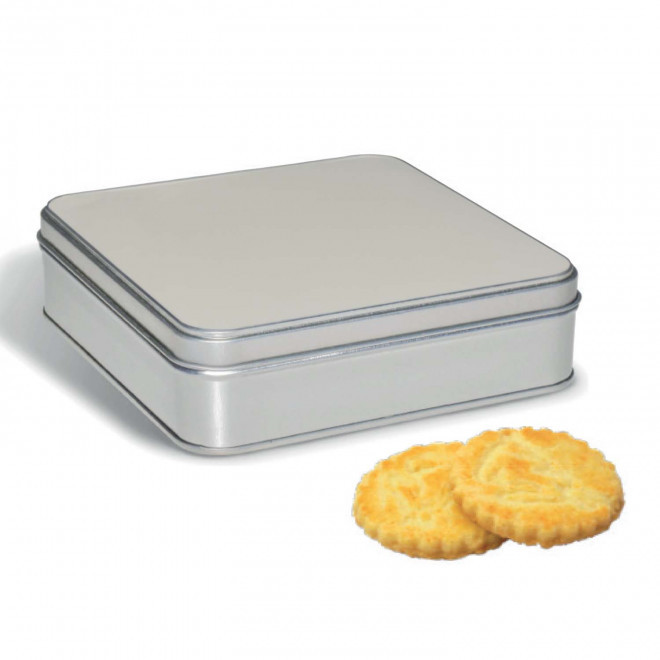 BOITE A SUCRE AVEC GALETTES PERSONNALISABLE 'SCATOLA' - argenté