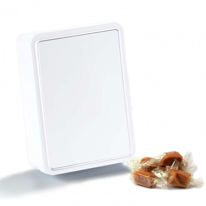 BOITE A SUCRE AVEC CARAMELS PERSONNALISABLE 'SCATOLA' - blanc