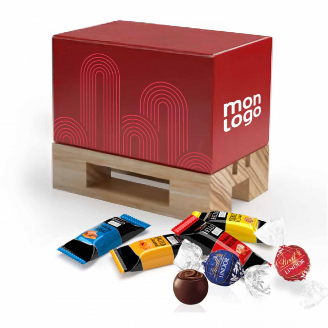 COFFRET CADEAU MINI PALETTE PERSONNALISABLE 'HIKEO' - truffes au chocolat Lindor