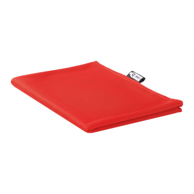 SERVIETTE DE SPORT PERSONNALISABLE EN RPET 'MINDY' - rouge