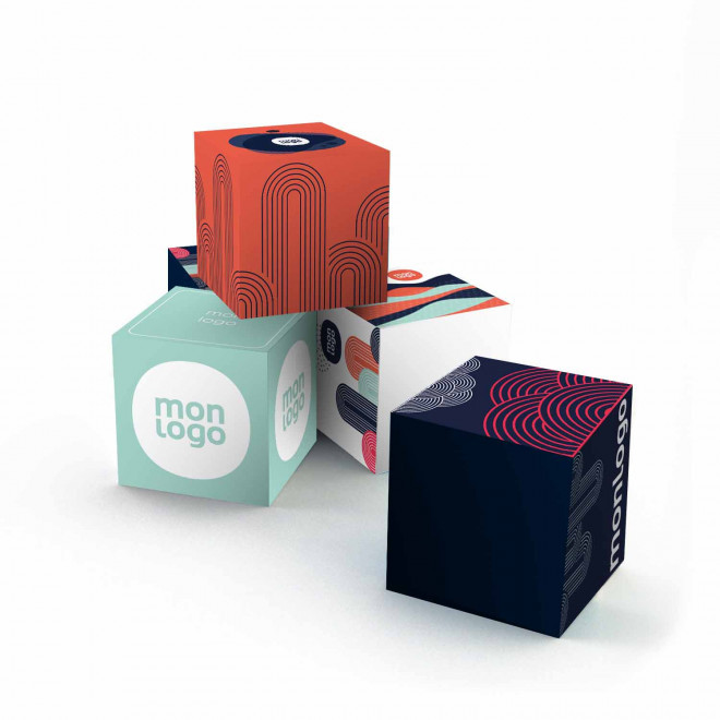 HOUSSE POUR POUF PERSONNALISÉE MOUSSE 'CUBIQUE FR' - quadrichromie