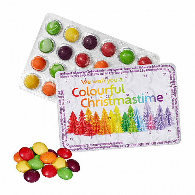 MINI CALENDRIER DE L'AVENT SKITTLES PERSONNALISABLE 'KIRI' - skittles