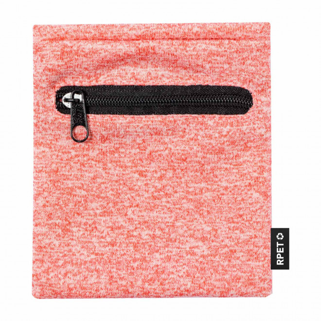 BRACELET AVEC POCHE PERSONNALISABLE 'FIBRA RPET' - rouge