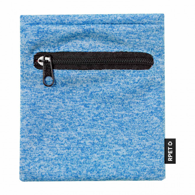 BRACELET AVEC POCHE PERSONNALISABLE 'FIBRA RPET' - bleu
