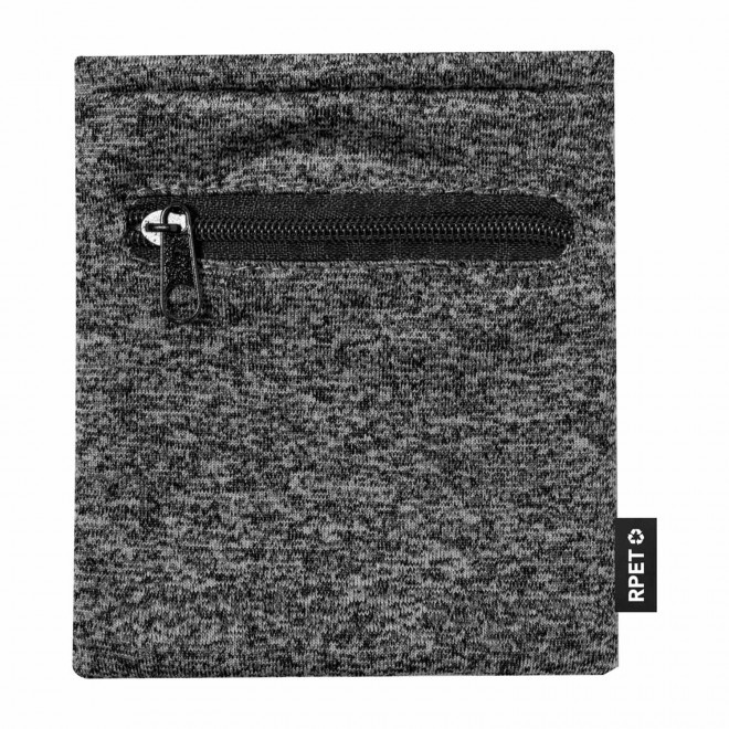 BRACELET AVEC POCHE PERSONNALISABLE 'FIBRA RPET' - noir