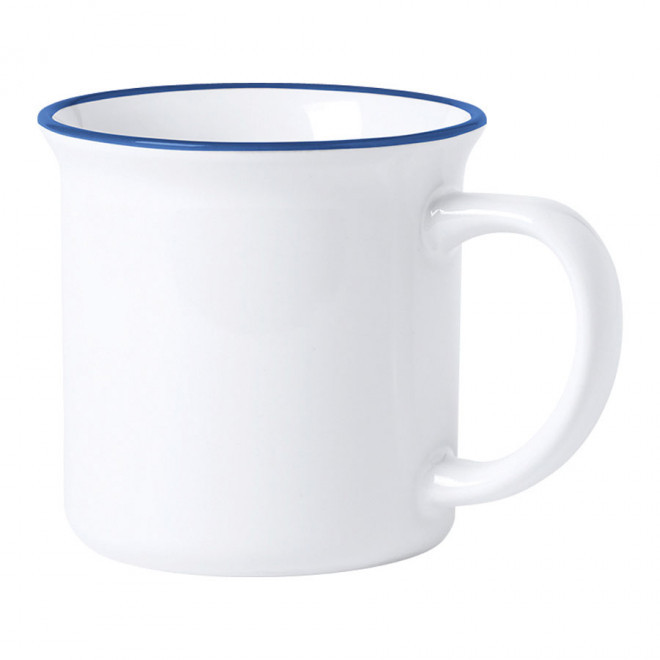 MUG EN CÉRAMIQUE PERSONNALISÉ 300ML 'CUCINA' - blanc/bleu