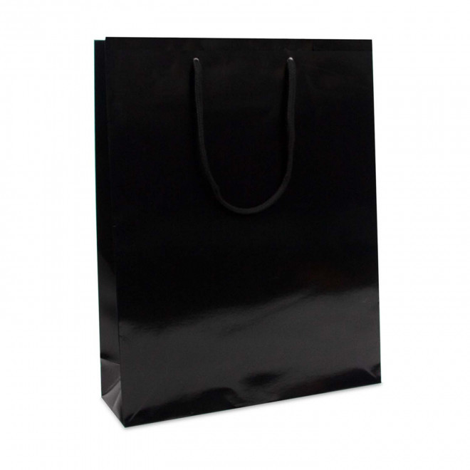SAC EN PAPIER LUXE 30X10X40 PERSONNALISABLE 'BOLI' - noir