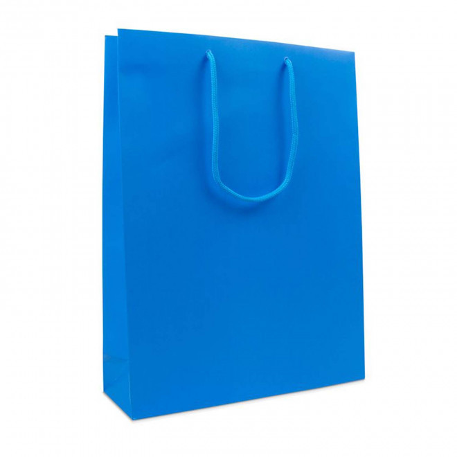 SAC EN PAPIER LUXE 30X10X40 PERSONNALISABLE 'BOLI' - bleu mat