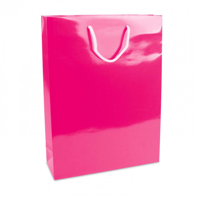 SAC EN PAPIER LUXE 30X10X40 PERSONNALISABLE 'BOLI' - rose