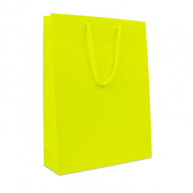 SAC EN PAPIER LUXE 30X10X40 PERSONNALISABLE 'BOLI' - jaune mat