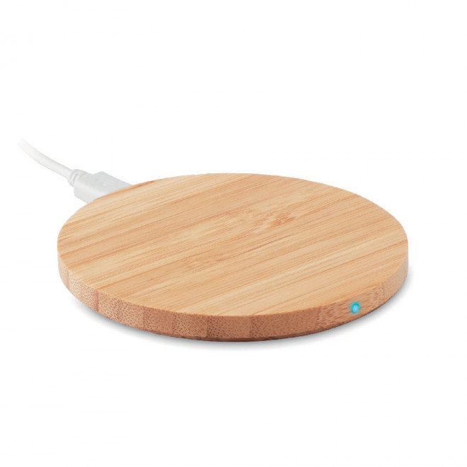 CHARGEUR À INDUCTION PUBLICITAIRE BAMBOU 5W 'RUNDO' - bois