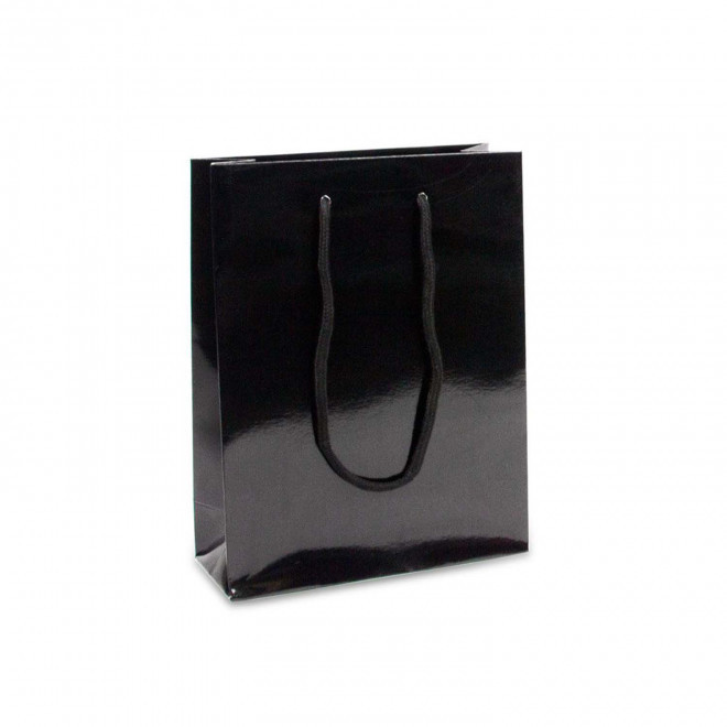 SAC EN PAPIER LUXE 20X8X26 PERSONNALISABLE 'BOLI' - noir