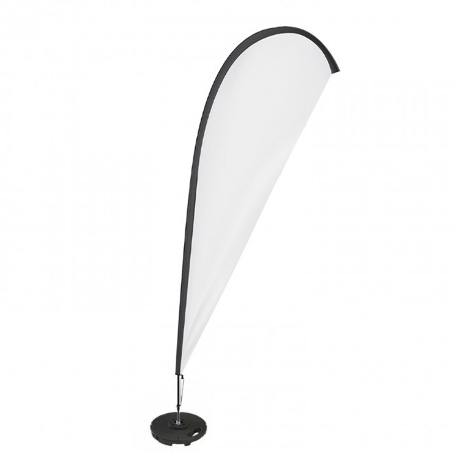 DRAPEAU PERSONNALISÉ ORIFLAMME GOUTTE + SOCLE EN BÉTON/PVC 'TOLEN' - 110 x 350 cm