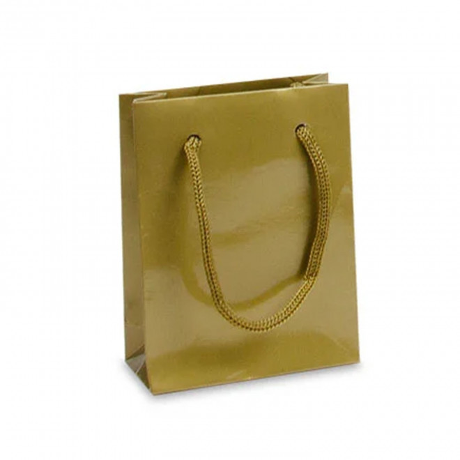 SAC EN PAPIER LUXE 10x4.5x13 PERSONNALISABLE 'BOLI' - doré