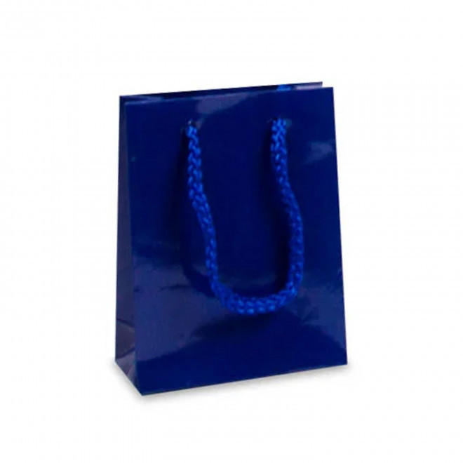 SAC EN PAPIER LUXE 10x4.5x13 PERSONNALISABLE 'BOLI' - bleu foncé
