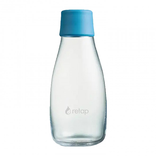 BOUTEILLE VERRE 300ML PERSONNALISABLE 'ORIGINAL 03' - bleu clair