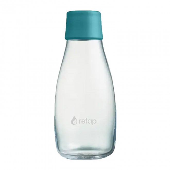 BOUTEILLE VERRE 300ML PERSONNALISABLE 'ORIGINAL 03' - bleu canard