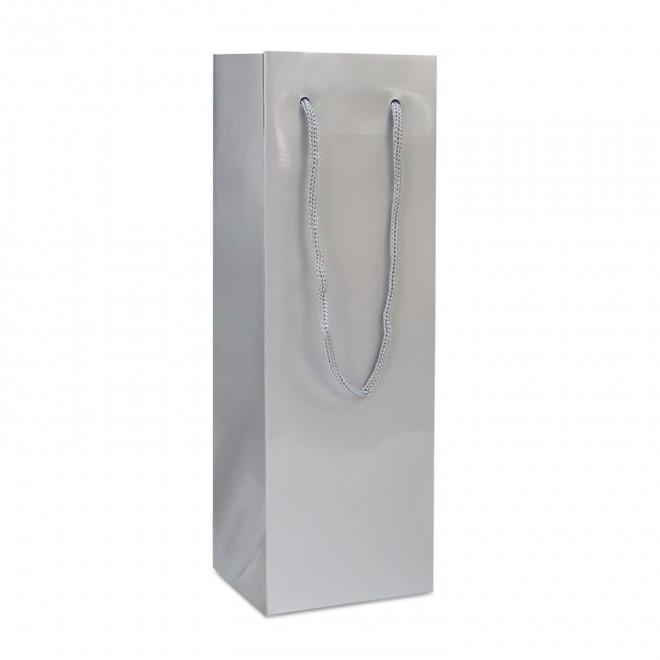 SAC LUXE POUR BOUTEILLE DE VIN PERSONNALISABLE 'BOLI VINO' - argenté