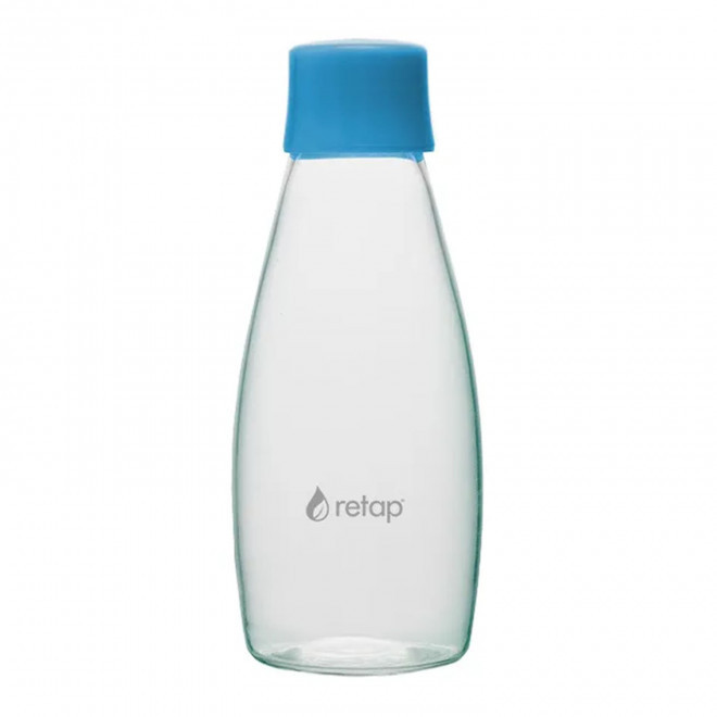 BOUTEILLE VERRE 500 ML PERSONNALISABLE 'GO 05' - bleu clair