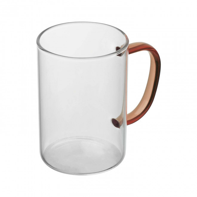 MUG VERRE 250 ML ANSE COLOREE PERSONNALISABLE 'HITNO' - rouge