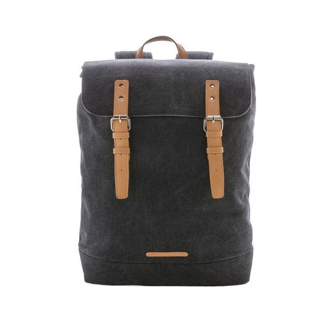 SAC À DOS ORDINATEUR PERSONNALISABLE EN TOILE 'CALVERTON' - noir