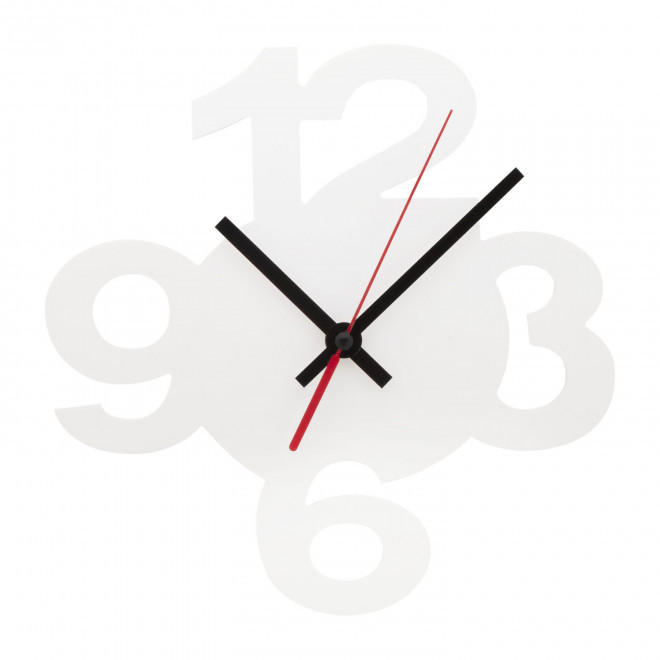 HORLOGUE MURALE PERSONNALISABLE PVC 'TIMY FORME' - blanc