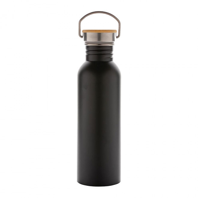 GOURDE PERSONNALISABLE ACIER INOXYDABLE 700ML 'HOLLDO' - noir