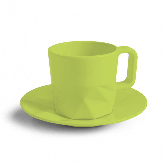 TASSE PERSONNALISABLE AVEC SOUCOUPE EUROPE 80 ML 'CELESTA' - vert clair