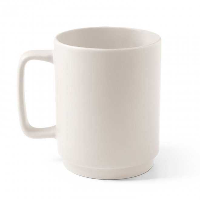 MUG EN CERAMIQUE PERSONNALISE 330 ML 'PANOLI' - blanc cassé