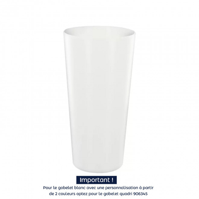 GOBELET MIF RÉUTILISABLE PERSONNALISÉ 60 CL 'CUPY' - blanc opaque