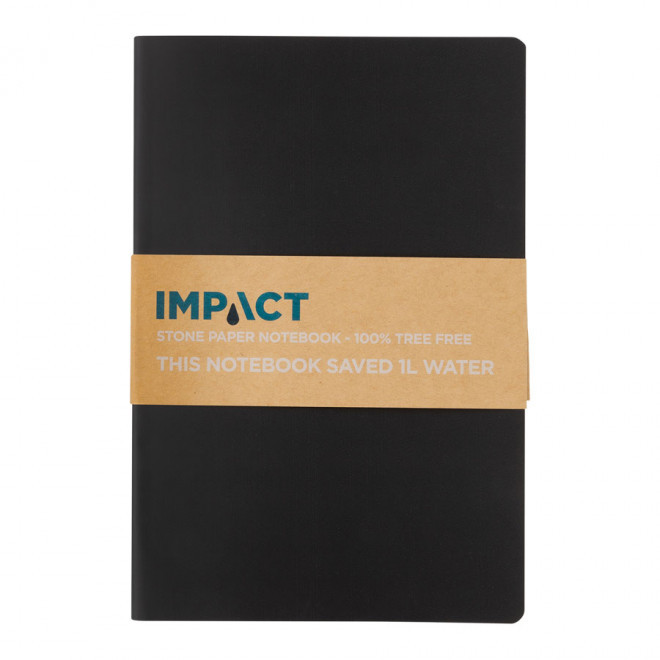 CARNET DE NOTE PERSONNALISÉ PAPIER DE PIERRE A5 'PAPERI' - noir