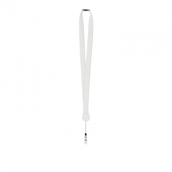 TOUR DE COU DEROULEUR PERSONNALISE 'PAT' - blanc