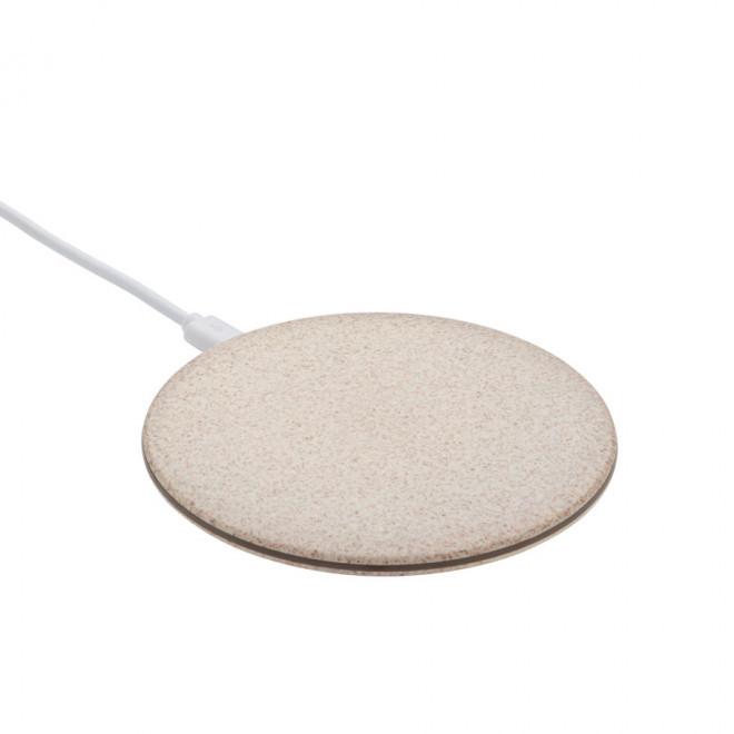 CHARGEUR PERSONNALISÉ A INDUCTION 5W 'FIBRY' - beige