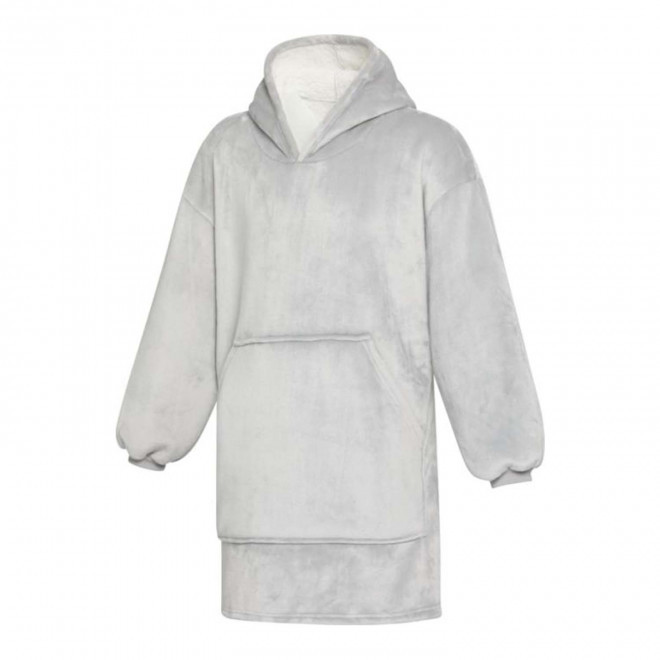 PULL PLAID A CAPUCHE GRS PERSONNALISABLE 'MACMERRY' - gris