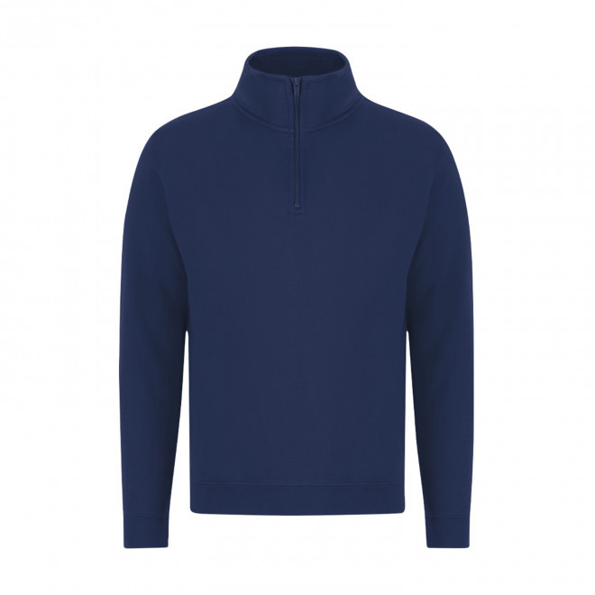 SWEAT-SHIRT MIXTE DEMI-ZIP PERSONNALISABLE 'MORALIE 2.0' - bleu marine