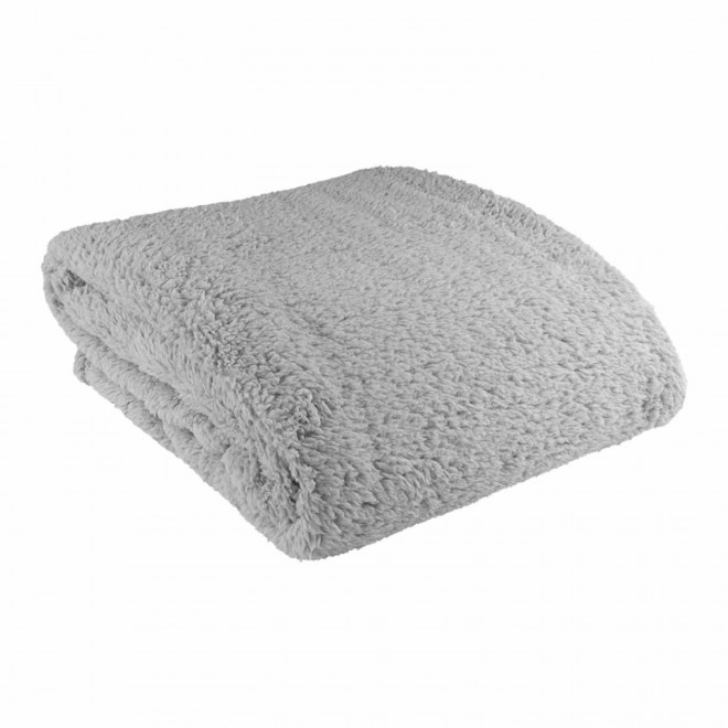 PLAID FLUFFY PERSONNALISABLE 'VERBIER' 240GR/M² - gris