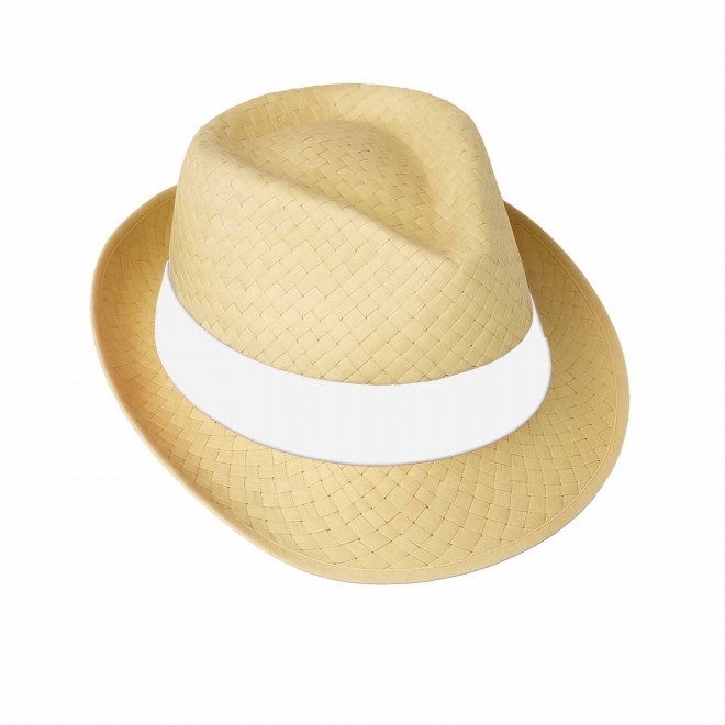 CHAPEAU PAILLE EU PERSONNALISABLE 'BRAZ KIDS' - paille claire/blanc