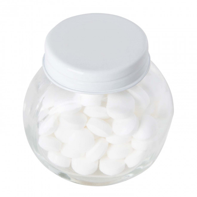 BONBONNIERE PASTILLES A LA MENTHE PERSONNALISABLE 'YAMA' - blanc