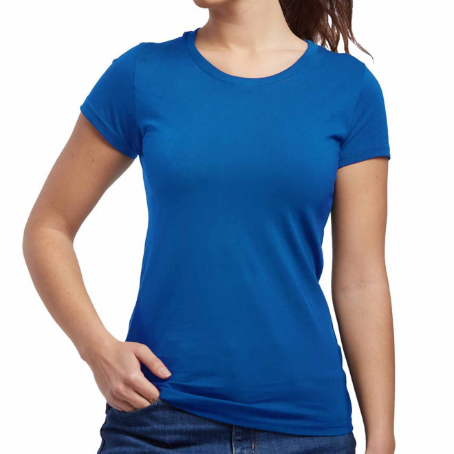 TEE-SHIRT PERSONNALISÉ BIO FEMME 180 GR/M² LES FILOSOPHES® 'DESCARTES' - bleu royal
