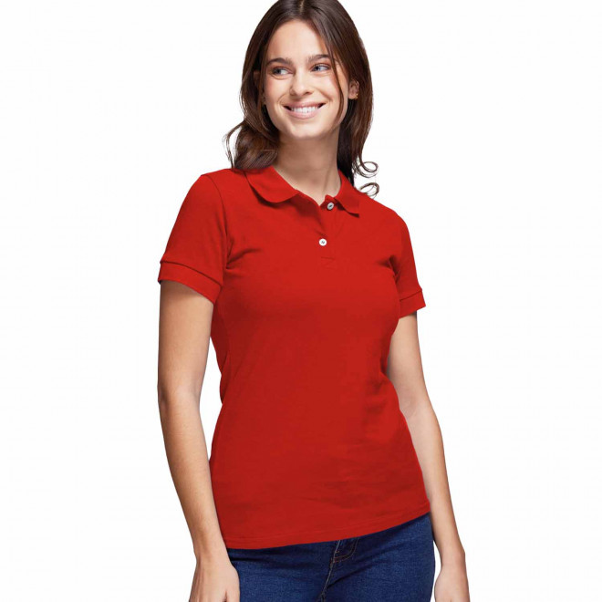 POLO FEMME LES FILOSOPHES PUBLICITAIRE 'BEAUVOIR' - rouge