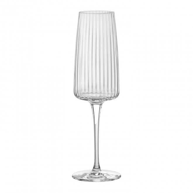 VERRE A CHAMPAGNE PERSONNALISABLE NERVURE 255ML 'VIVIANE' - translucide