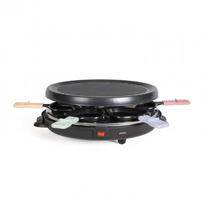 APPAREIL RACLETTE 6 PERSONNES PERSONNALISABLE  'MAROILLES' LIVOO® - noir