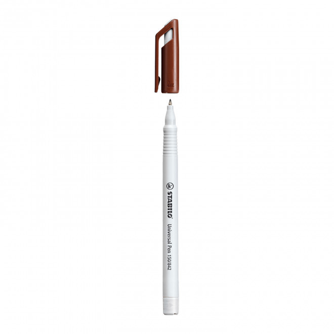 MARQUEUR PERMANENT STABILO® PERSONNALISE 'UNIVERSAL PEN' - marron