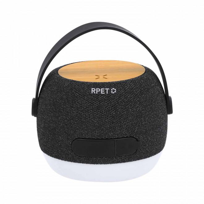 ENCEINTE CHARGEUR INDUCTION 15W PERSONNALISE 'LIGHTBOO' - noir